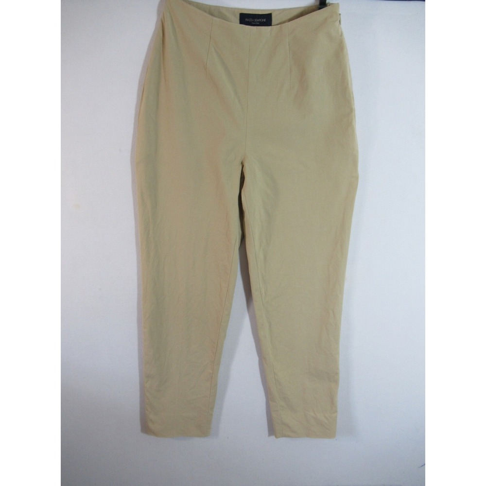 Piazza Sempione Audrey Crop Pants Italian Size 40 Khaki Beige